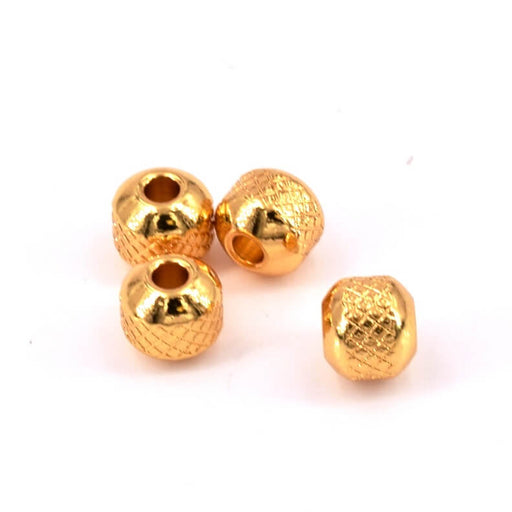 Kaufen Sie Perlen in Deutschland Spacer-Heishi-Perle aus goldenem Edelstahl – Diamantschliff – 6 x 5 mm – Loch: 1,5 mm (4)