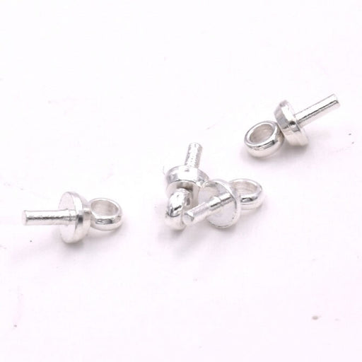 Kaufen Sie Perlen in Deutschland Mini-Pitonhaken für halbgebohrte Perlen, versilberter Edelstahl, 6 x 3 mm (4)