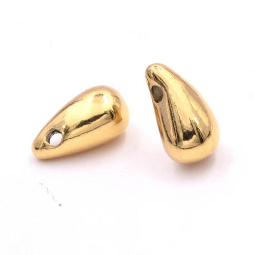Kaufen Sie Perlen in Deutschland Tropfenanhänger aus goldenem Edelstahl 11,5 x 6 mm (1)