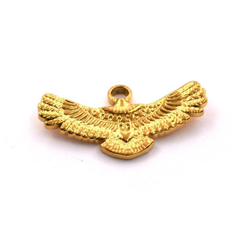Fliegender Adler-Vogel-Anhänger Goldfarbener Edelstahl - 13 x 25,5 mm (1)