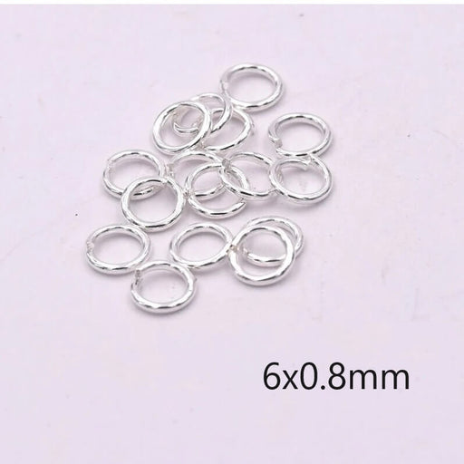 Kaufen Sie Perlen in Deutschland Silberner Biegering aus Edelstahl 6x0.8mm (10)