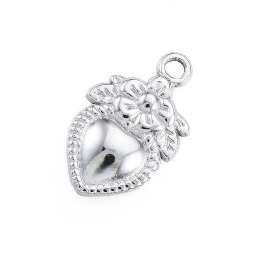 Kaufen Sie Perlen in Deutschland Retro-Herzanhänger aus Edelstahl - 21x13mm (1)