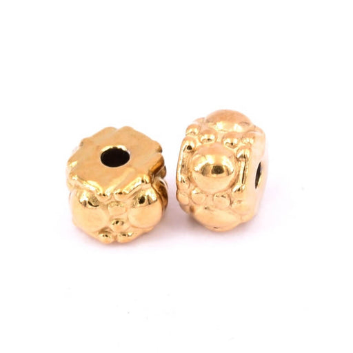 Kaufen Sie Perlen in Deutschland Rondellperle Goldener Edelstahl 7x7mm - Loch: 1.6mm (2)