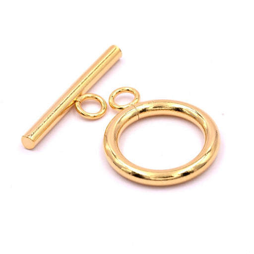 Kaufen Sie Perlen in Deutschland T-Verschluss aus goldfarbenem Edelstahl 18 mm und T-Steg 25 mm (1)