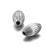 Gestreifte ovale Perle aus Edelstahl 10x6mm - Loch 1,5mm (2)