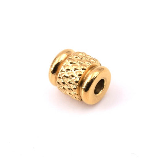 Kaufen Sie Perlen in Deutschland Rohrperle Goldener Edelstahl 6x5mm - Loch: 2mm (1)