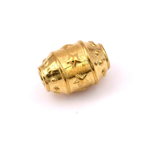 Kaufen Sie Perlen in Deutschland Ethnische Röhrenperle aus goldenem Edelstahl, 15 mm – Loch: 2,8 mm (1)