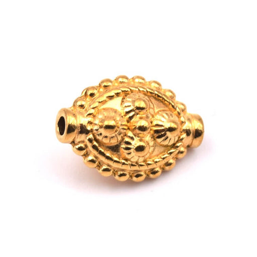 Kaufen Sie Perlen in Deutschland Ethnische ovale Perle aus goldenem Edelstahl, 14 x 10 mm – Loch: 1,5 mm (1)
