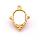 Anhänger mit quadratischer Muschel – Edelstahl goldfarben 22 mm – Loch: 1.5 mm (1)