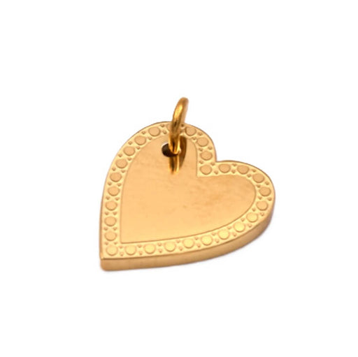 Herzanhänger aus goldenem Edelstahl 14 x 12 mm (1)