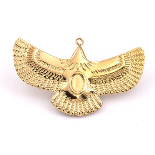 Kaufen Sie Perlen in Deutschland Fliegender Adler Anhänger 45mm für 6x4mm Cabochon - Goldener Edelstahl (1)