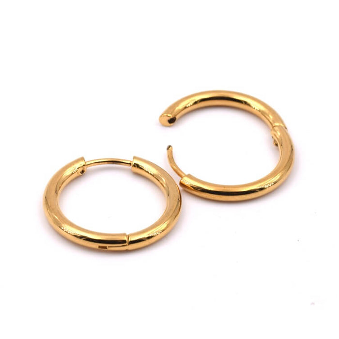 Huggie-Creolen goldener Edelstahl 21 x 2.5 mm Innendurchmesser: 16 mm (2)