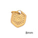 Gravierte Hexagon Anhänger 8mm goldener Edelstahl - Loch: 2mm (1)