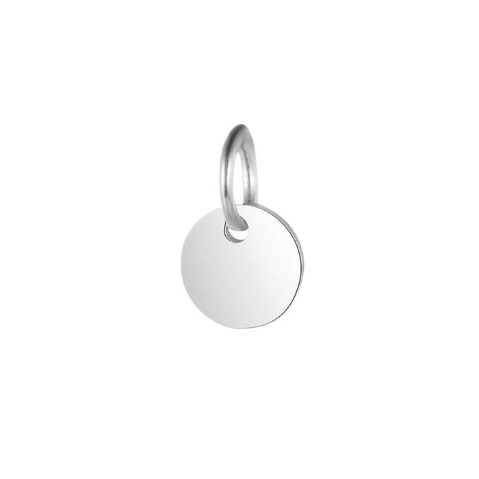 Runder Anhänger aus Edelstahl – 6 mm – Loch: 3.5 mm (1)