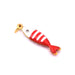 Fisch-Anhänger mit roter und weißer Emaille vergoldeter Stahl 19 x 5 mm (1)