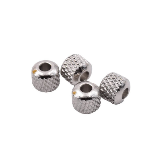 Rohrperlen aus Edelstahl mit Diamantschliff – 6 mm – Loch: 2 mm (4)