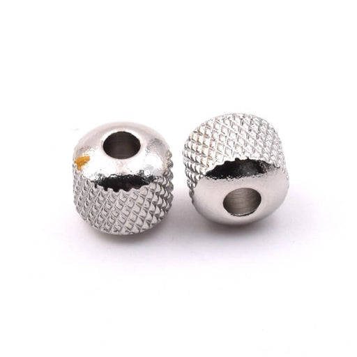 Rohrperlen aus Edelstahl mit Diamantschliff – 8 mm – Loch: 2 mm (2)
