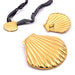 Jakobsmuschel-Anhänger 35 mm – Goldstahl – Loch: 5 x 3 mm (1)