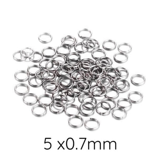 Kaufen Sie Perlen in Deutschland Öffnbare Biegeringe aus Edelstahl 5 x 0.7 mm (40)