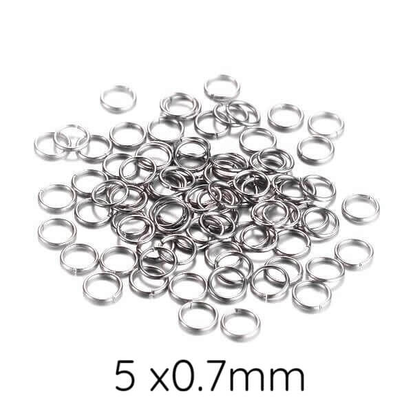 Öffnbare Biegeringe aus Edelstahl 5 x 0.7 mm (40)