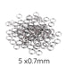Öffnbare Biegeringe aus Edelstahl 5 x 0.7 mm (40)