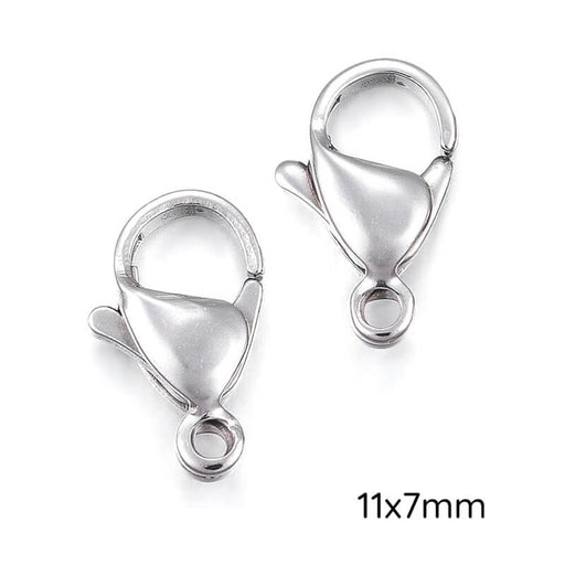 Karabinerverschlüsse aus Edelstahl – 11 x 7 mm (2)