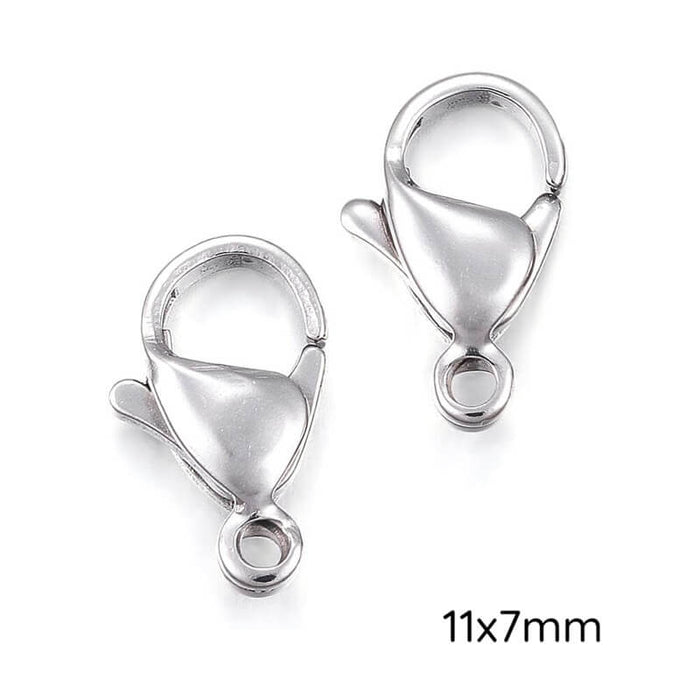 Karabinerverschlüsse aus Edelstahl – 11 x 7 mm (2)