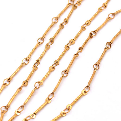 Stab- und Ringkette 5 mm – Edelstahl goldfarben (50 cm)
