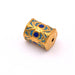 Röhrchenperle – Edelstahl goldfarben und blaue Emaille – 10 x 7 mm – Loch: 1.2 mm (1)