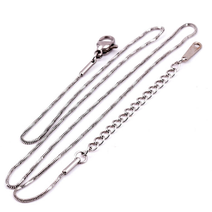 Gedrehte Schlangenkette aus Edelstahl – 40 + 6 cm – 1 mm (1)