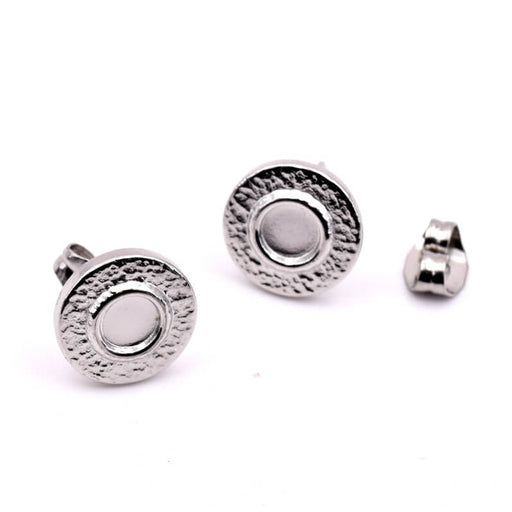 Runde Ohrstecker für Cabochon – 4 mm – Edelstahl (2)