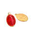 Wunderbare Jungfrau ovale Medaille – Rot-Rosa – goldener langlebiger Edelstahl – 17 x 13 mm (1)