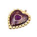 Herzanhänger Goldstahl und Purpurmel – 22 x 20 mm (1)