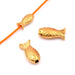 Perle in Fischform – goldfarbener Edelstahl – 9 x 4.5 mm – Loch: 1 mm (2)