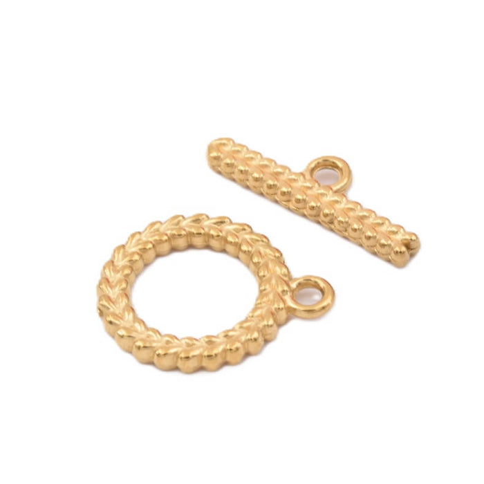 Laurier-T-Verschluss – goldfarbener Edelstahl – 16 mm und T-Steg 20 mm (1)