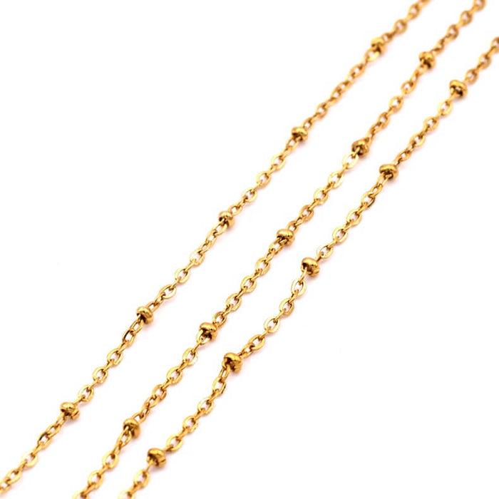 Satelliten-Gliederkette – goldener Edelstahl – 2.5 mm (50 cm)