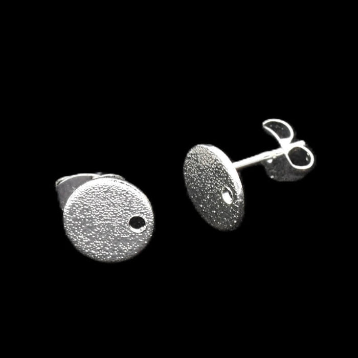 Ohrringe aus versilbertem Stahl mit Stardust-Struktur – 8 mm Scheibe (2)