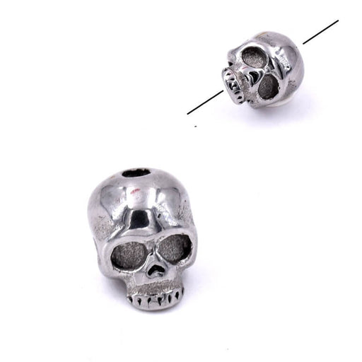 Totenkopfperle mit vertikalem Loch – Stahl 8 x 6 mm – Loch: 1.6 mm (1)