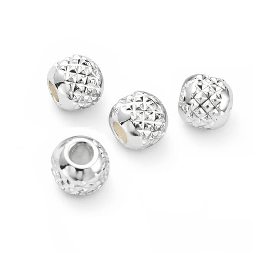 Rondellperle diamantgeschliffen – silberfarbener Stahl – 3 x 2.5 mm – Loch: 1.2 mm (10)