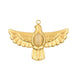 Fliegender Adleranhänger aus goldfarbenem Edelstahl mit Glascabochon – 37 mm (1)