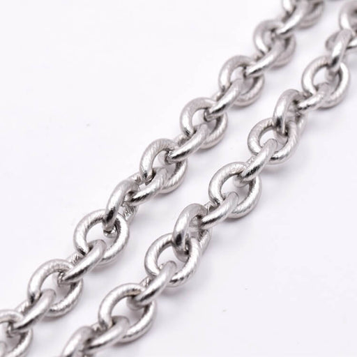 Kaufen Sie Perlen in Deutschland Ovale dicke Kette 10 x 8 mm Edelstahl (50 cm)