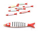 Anhänger Fisch – goldfarbener Stahl mit schwarzen Streifen-Emaille – 40 x 8 mm (1)