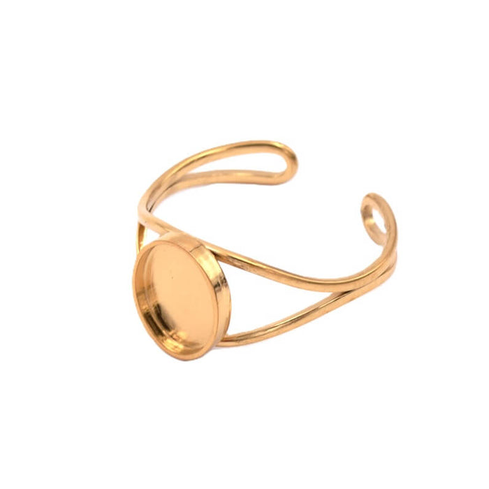 Ring aus goldenem Edelstahl für ovalen Cabochon 8 x 6 mm (1)