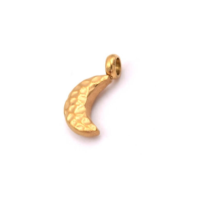 Kleiner Halbmond-Anhänger – goldener Stahl 8 x 4 mm (1)