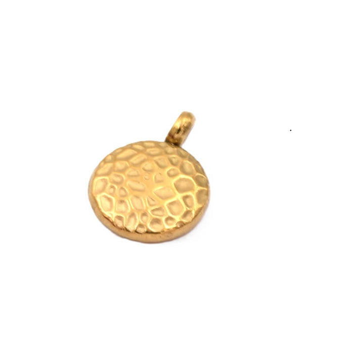 Kleiner Vollmond-Anhänger – goldfarbener Edelstahl – 8 mm (1)