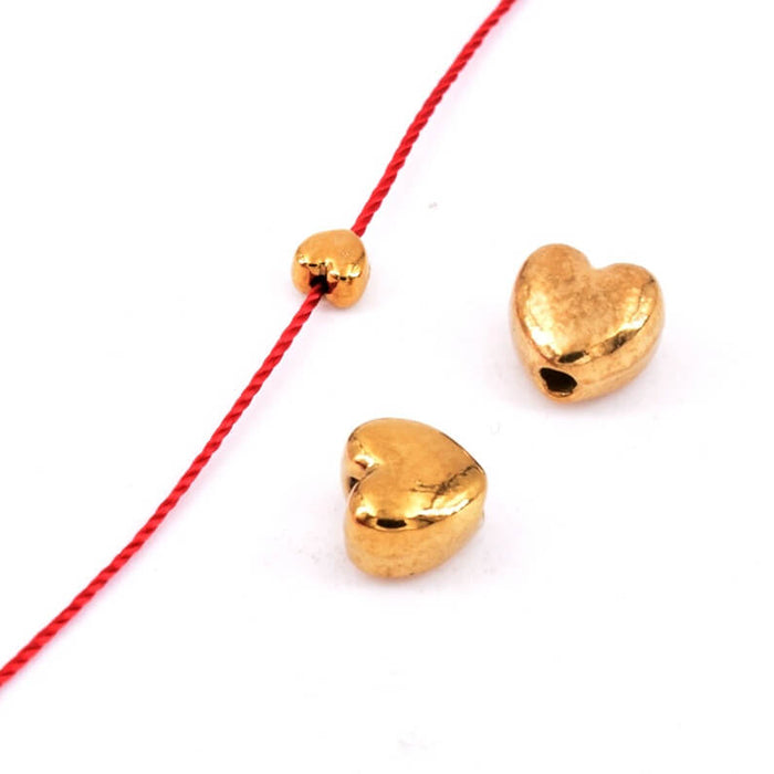 Herzperle – goldfarbener Edelstahl – 4 mm – Bohrung: 0,8 mm (2)