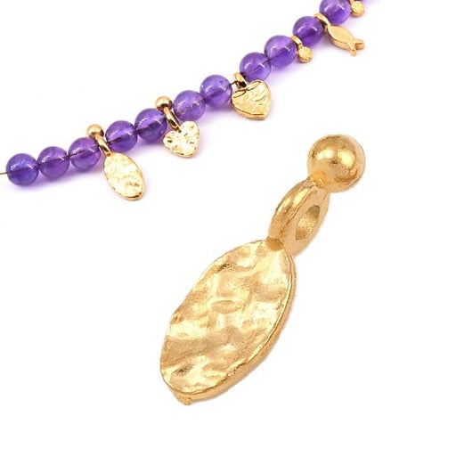 Anhängerperle (Kugel & Oval) – goldfarbener Edelstahl – 15 mm – Bohrung: 1.8 mm (1)
