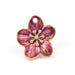 Blumen-Anhänger – Goldfarbener Edelstahl und violette Emaille – 24 mm (1)