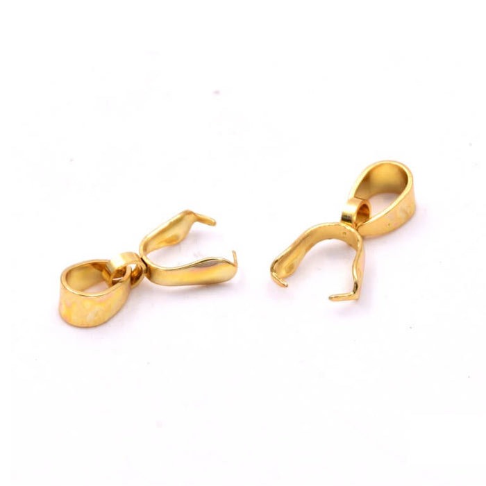 Anhängerösen Goldfarbener Stahl – 11 x 8 x 3 mm – Dorn: 0.8 mm (2)
