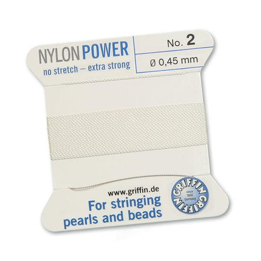 Weißer Nylonfaden NYLONPOWER 0.45 mm pro 2 m mit Nadel (1)